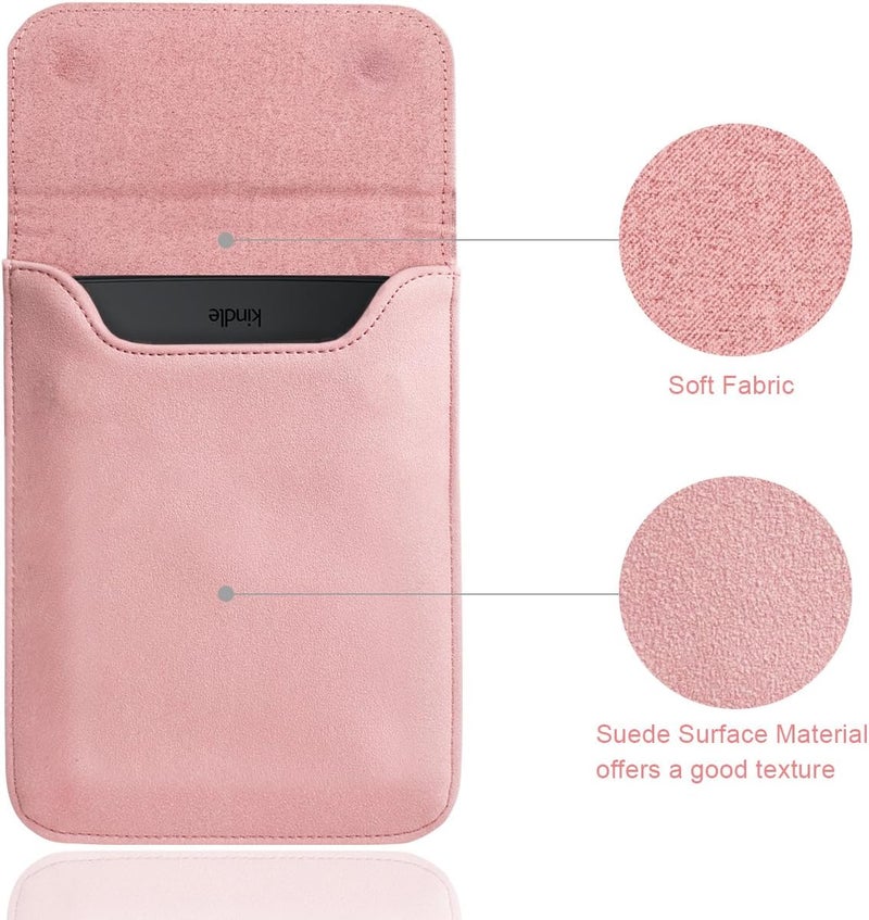 WALNEW 6" Inch Sleeve for Kindle 2024/6" Kindle Paperwhite - Protective Pouch Bag Case Cover, Pink - Image 5